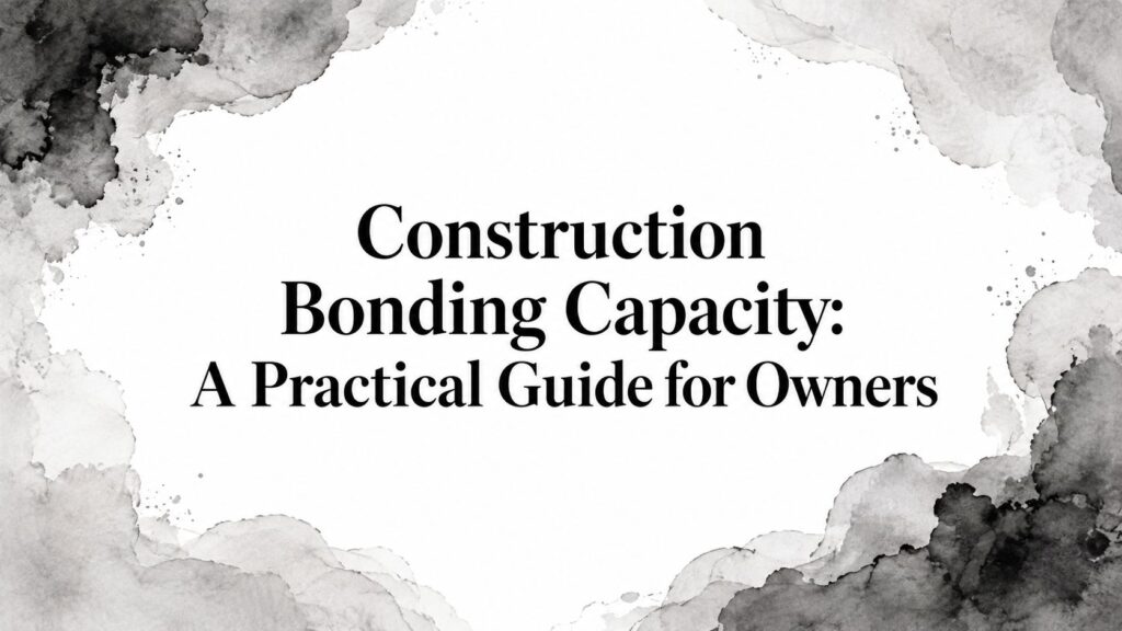Construction Bonding Capacity: A Practical Guide for Owners 1 construction bonding capacity title slide