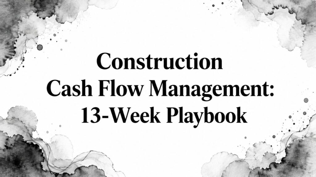 Construction Cash Flow Management: 13-Week Playbook 1 construction cash flow management playbook