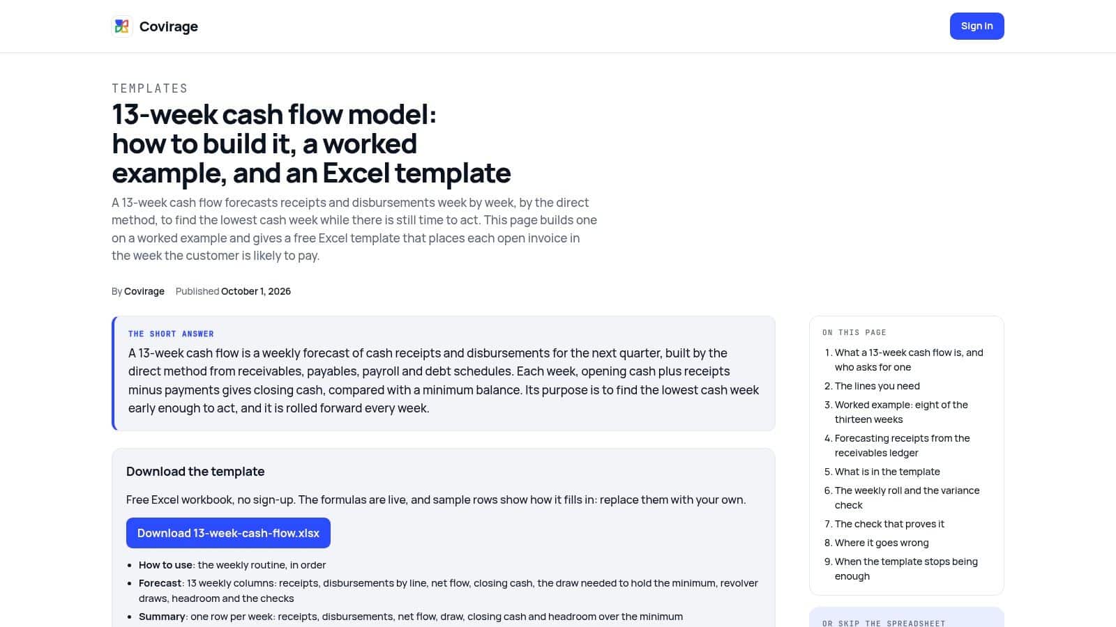 13 Week Cash Flow Template: 10 Options Compared for 2026 2 Insight Accounting Solutions